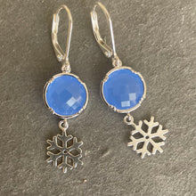 Load image into Gallery viewer, Blue Snowflake Dangles