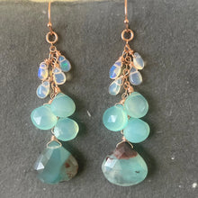 Load image into Gallery viewer, ( i have more- contact me to choose next stones from my lot) Aquaprase, Opal and Chalcedony Earrings, OOAK