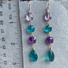 Load image into Gallery viewer, Sparkling Jewel Tones Cushion Cut Earrings
