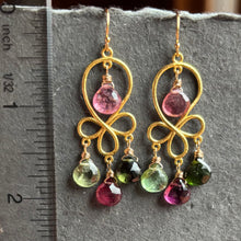 Load image into Gallery viewer, Tourmaline Chandelier Earrings, OOAK