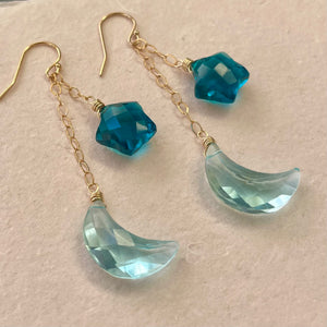 Crescent Moon and Star Earrings