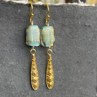 Murano Glass Goddess Earrings, OOAK