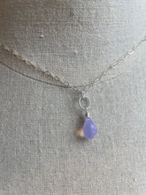 Load image into Gallery viewer, Lavender Scorolite Hoop Teardrop Necklace, 3 metal options