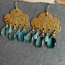 Load image into Gallery viewer, Fluorite and Chalcedony Raincloud Earrings, OOAK