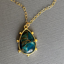 Load image into Gallery viewer, Emerald Jade, Apatite &amp; Mohave Copper Turquoise Pendant Necklace, OOAK