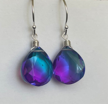 Load image into Gallery viewer, Sparkling Violet to Paraiba Doublet Dangles, metal and earwire options available, Vibrant