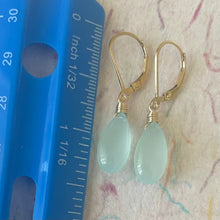 Load image into Gallery viewer, Aqua Chalcedony Earrings, metal and earwire options