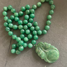 Load image into Gallery viewer, Jade Gourd with Leaves Carved Necklace, Estate Jewelry