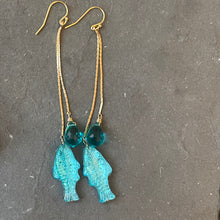 Load image into Gallery viewer, Gone Fishin’ Tassel Earrings, OOAK