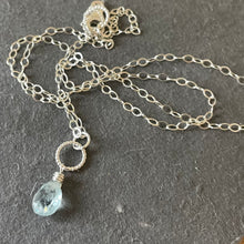 Load image into Gallery viewer, Aquamarine Hooplette Necklace, OOAK
