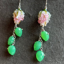 Load image into Gallery viewer, Buy Yourself Flowers Cascade Earrings With Chrysoprase Leaves OOAK