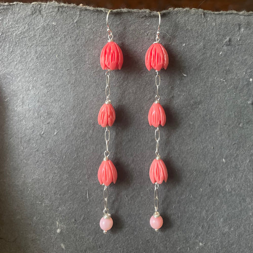 Hawaiian Pikaki Flower Dangle Earrings