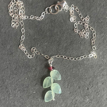Load image into Gallery viewer, Prehnite Leaf Cut Necklace , Sterling Silver OR 14k gold filled