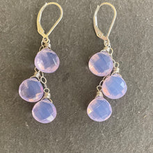 Load image into Gallery viewer, Lavender Quartz Trio Cascade Earrings