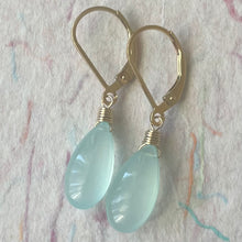 Load image into Gallery viewer, Aqua Chalcedony Earrings, metal and earwire options