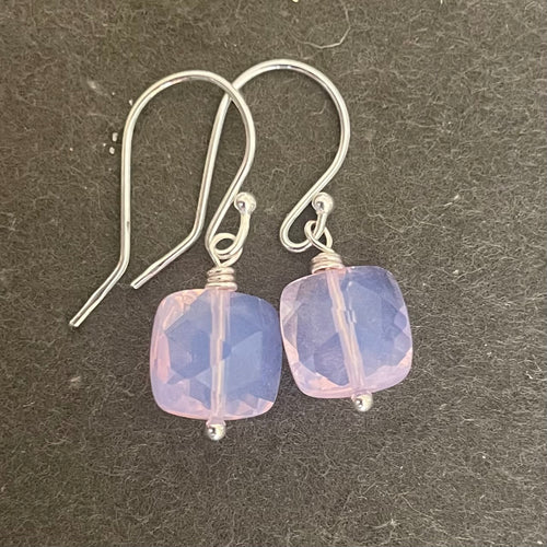 Lavender Quartz Cushion Cut Earrings