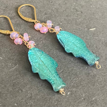 Load image into Gallery viewer, Two-Sided Czech Fish Earrings