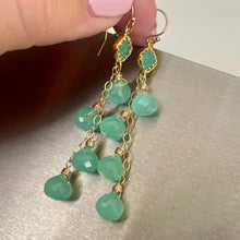 Load image into Gallery viewer, Chalcedony Peruvian Blue Onion Dangle Earrings