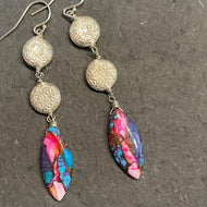 Turquoise and Sterling Silver Earrings, OOAK