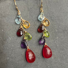 Load image into Gallery viewer, Carnelian, blue topaz, citrine, garnet, peridot and amethyst