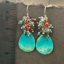 Load image into Gallery viewer, Chrysocolla Cluster Earrings, OOAK