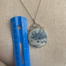 Load image into Gallery viewer, Antique Hand Painted Porcelain Tile Pendant Necklace, Estate