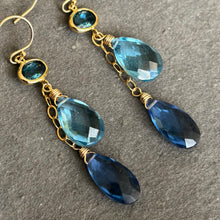 Load image into Gallery viewer, Sapphire Blue Dangle Earrings