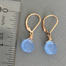 Load image into Gallery viewer, Hydrangea Chalcedony Leverback Earrings, metal options