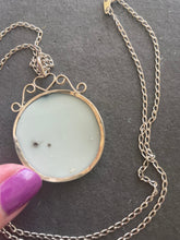 Load image into Gallery viewer, Antique Hand Painted Porcelain Tile Pendant Necklace, Estate