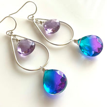 Load image into Gallery viewer, Amethyst Paraiba to Violet Doublet Dangle Earrings