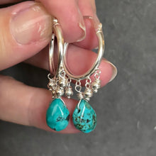 Load image into Gallery viewer, Natural Turquoise Sterling Silver Earrings, OOAK