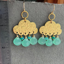 Load image into Gallery viewer, Chalcedony and Opal Raincloud Earrings, OOAK