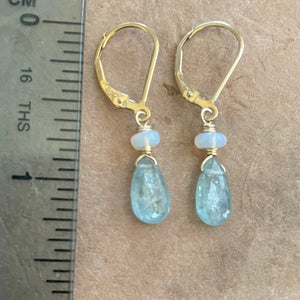 Aquamarine blue Kyanite earrings