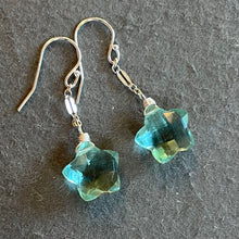 Load image into Gallery viewer, Seafoam Star Dangle Earrings, Sterling Silver