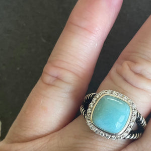 Larimar and Sterling Silver Ring sz 8.25