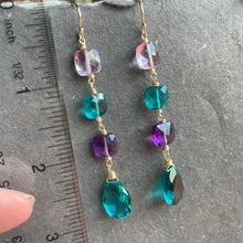 Load image into Gallery viewer, Sparkling Jewel Tones Cushion Cut Earrings