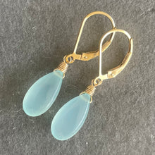 Load image into Gallery viewer, Aqua Chalcedony Earrings, metal and earwire options