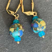 Load image into Gallery viewer, Jasper and Blue Opal Round Earrings, OOAK
