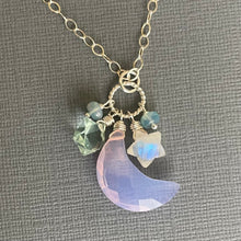 Load image into Gallery viewer, Lavender Moon and Stars Necklace, one in stock