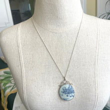 Load image into Gallery viewer, Antique Hand Painted Porcelain Tile Pendant Necklace, Estate