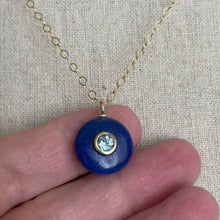 Load image into Gallery viewer, Blue Topaz Labradorite Inlay Cut Necklace, OOAK