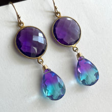 Load image into Gallery viewer, Amethyst And Doublet Cascade Earrings, OOAK