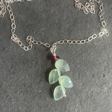 Load image into Gallery viewer, Prehnite Leaf Cut Necklace , Sterling Silver OR 14k gold filled