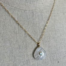 Load image into Gallery viewer, Blue Topaz Rainbow Moonstone Inlay  Cut Necklace