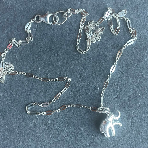 Elephant Necklace, Sterling Silver