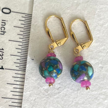Load image into Gallery viewer, Jasper and Pink Opal Round Earrings, OOAK