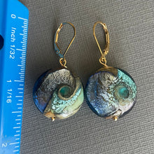 Load image into Gallery viewer, Murano Glass Wave Earrings, OOAK