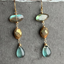 Load image into Gallery viewer, Labradorite, Mystic Golden Labradorite and Fluorite Gemstones, OOAK