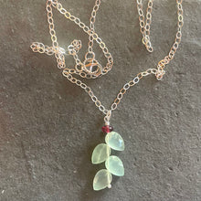 Load image into Gallery viewer, Prehnite Leaf Cut Necklace , Sterling Silver OR 14k gold filled