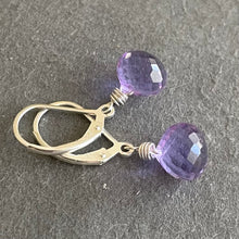 Load image into Gallery viewer, Grape Lavender Dangle Earrings